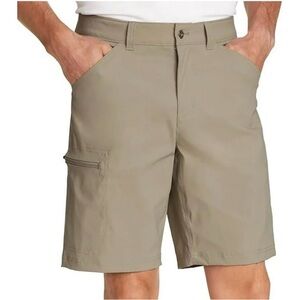 Eddie Bauer Men's Rainier 10" Tech Shorts, Active Stretch 5 Pockets Tan Size 38